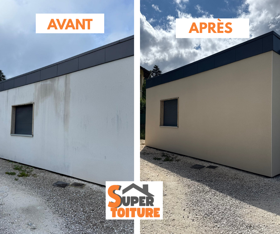 Avant / après nettoyage de façade et toiture